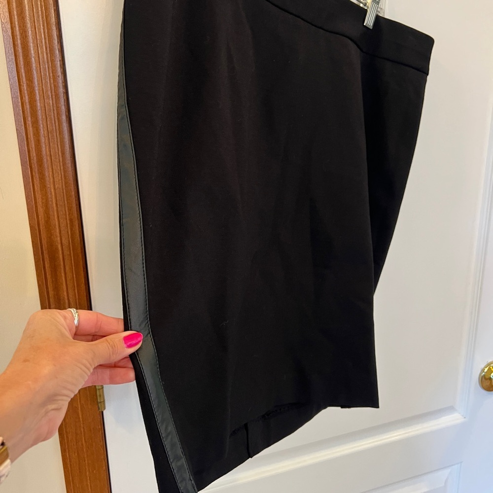 Lane Bryant NWT Size 16 Black “Runway Inspired” Skirt With Faux Leather Trim